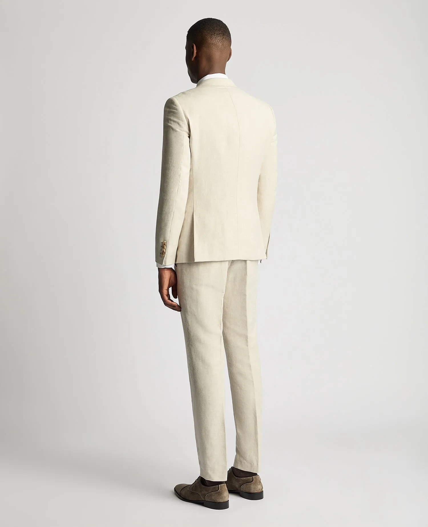 Slim Fit Linen-Blend Suit