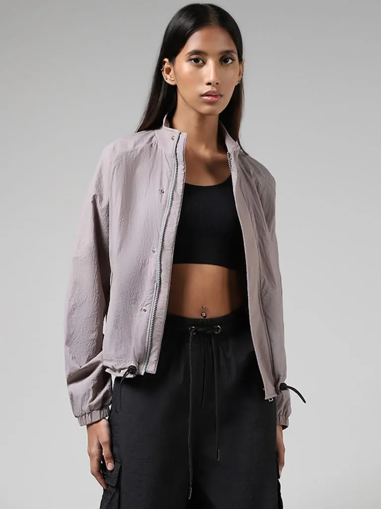 Studiofit Lilac Snap-Buttoned & Zipper Jacket