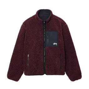 Stussy Sherpa Reversibile Jacket Burgundy