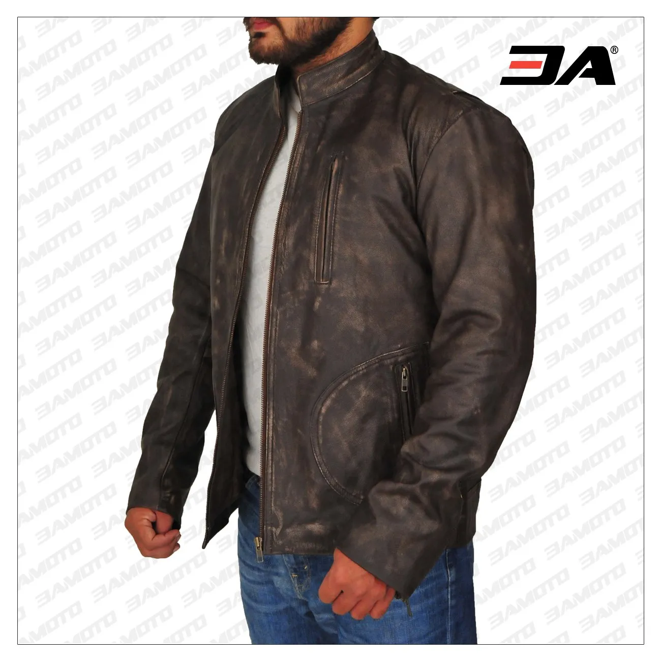 The Rock Distressed Brown Leather Jacket