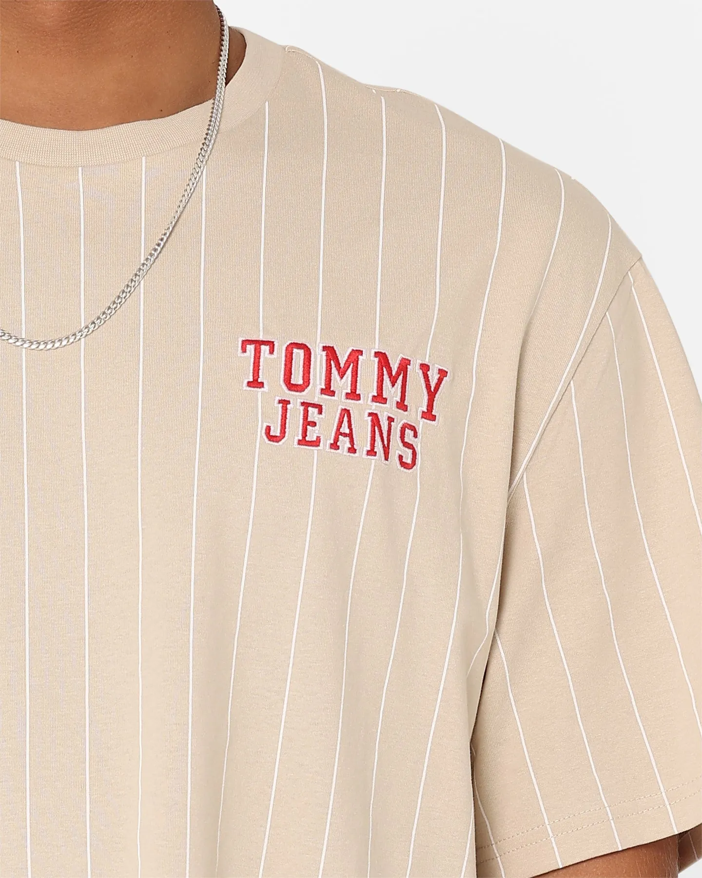 Tommy Jeans Pinstripe T-Shirt Classic Beige