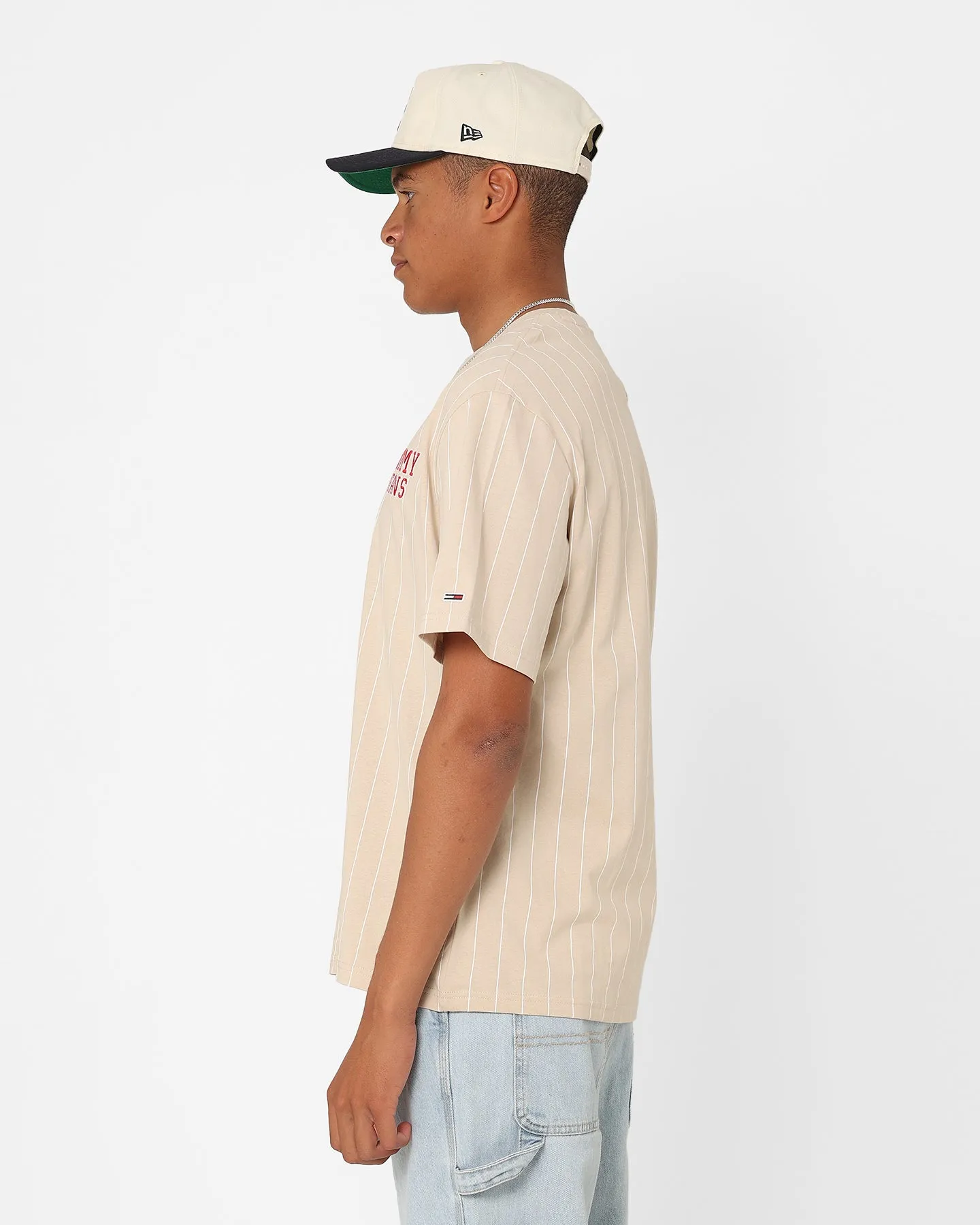 Tommy Jeans Pinstripe T-Shirt Classic Beige