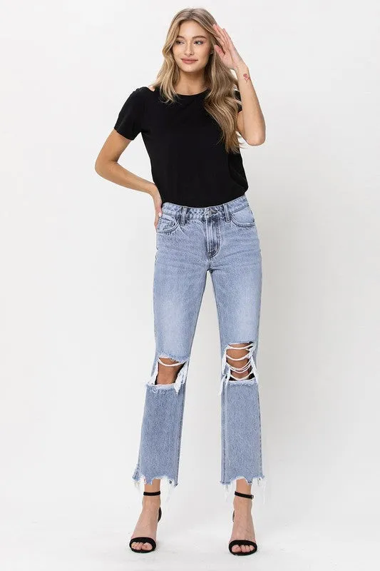 Vervet Super High Rise 90's Straight Crop Jeans