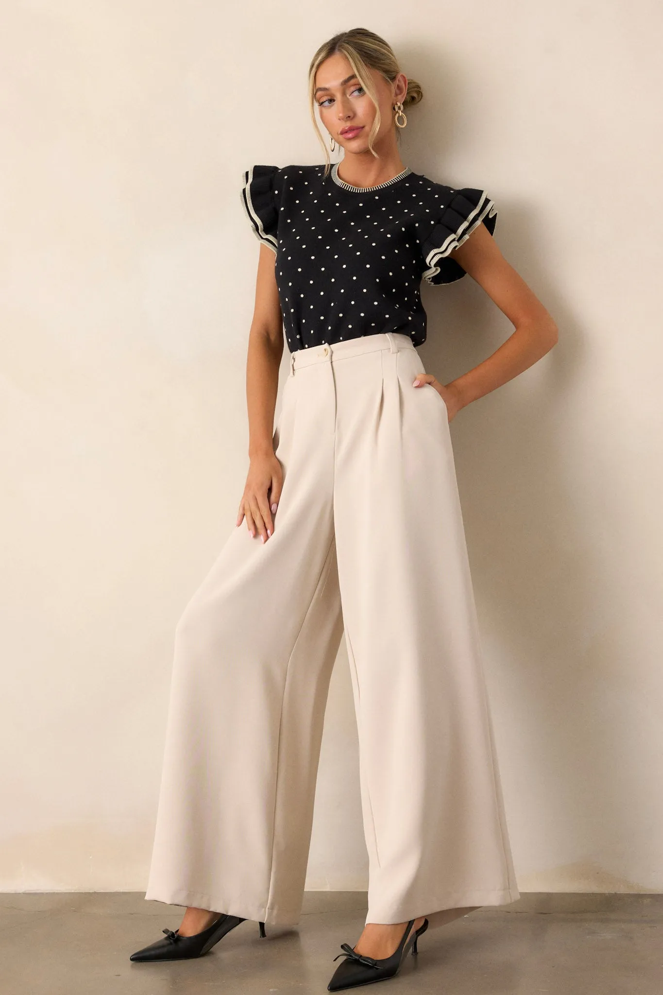 Willow Tree Light Taupe Wide Leg Pants