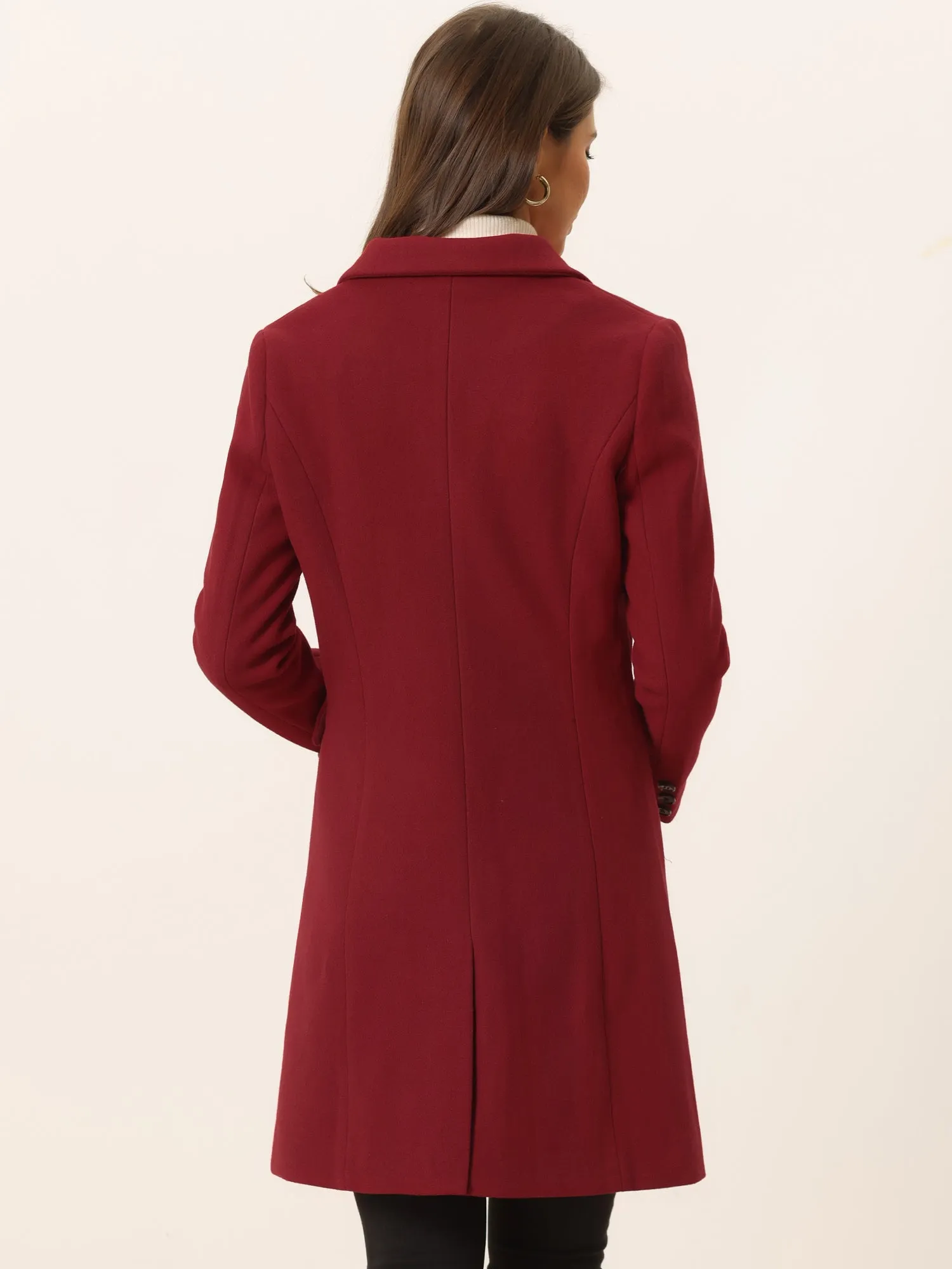 Winter Long Sleeve Notched Lapel Double Breasted Trench Coat