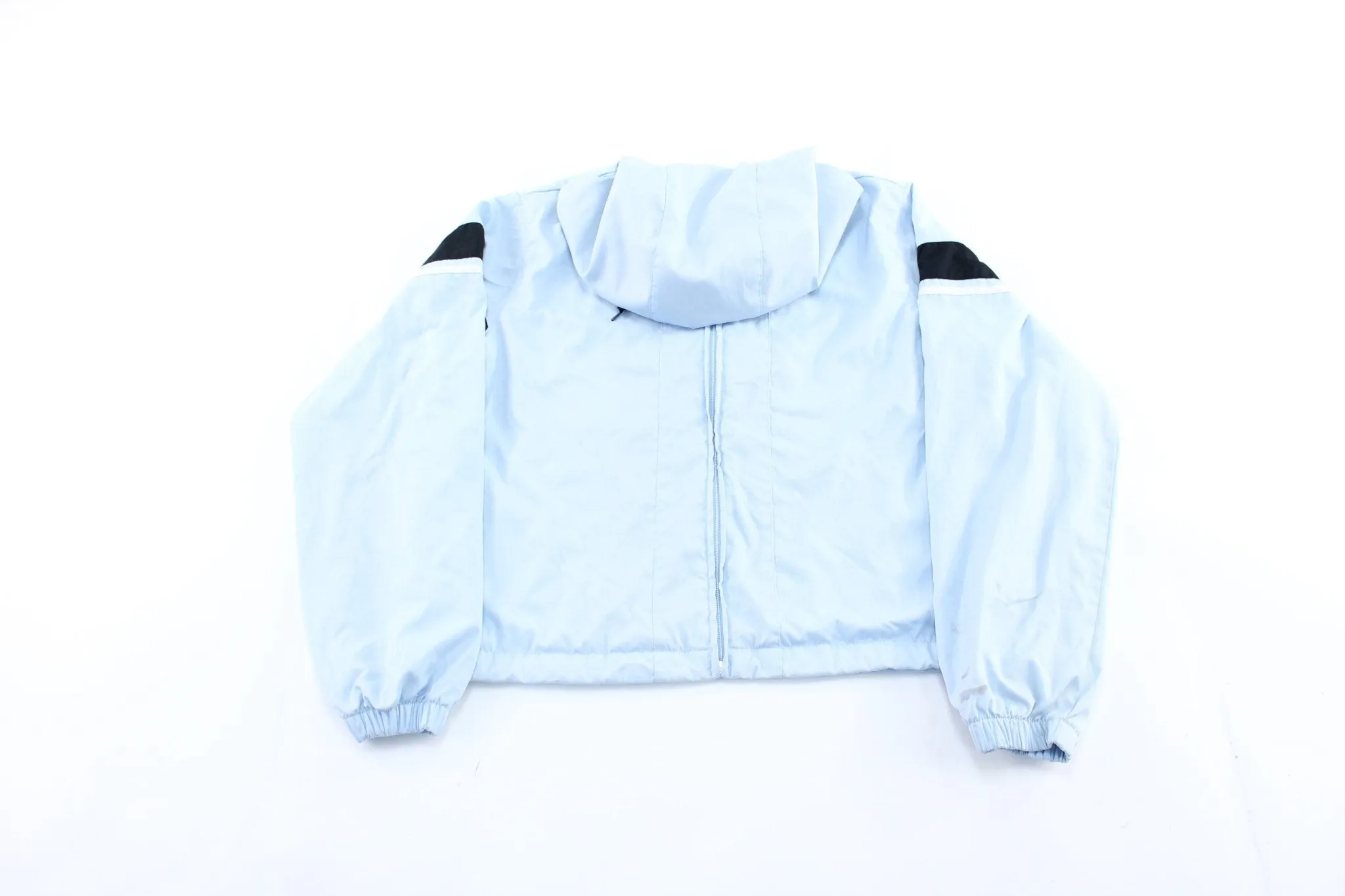 Women's Y2K Nike Embroidered Logo Light Blue Zip Up Jacket