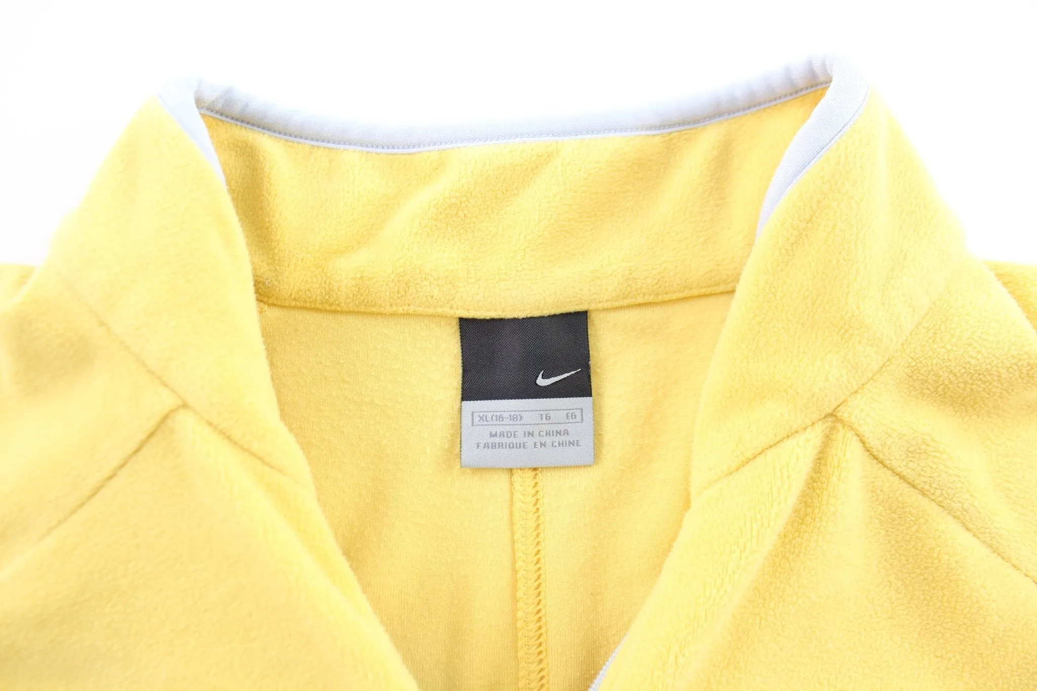 Women's Y2K Nike Embroidered Logo Yellow Zip Up Jacket