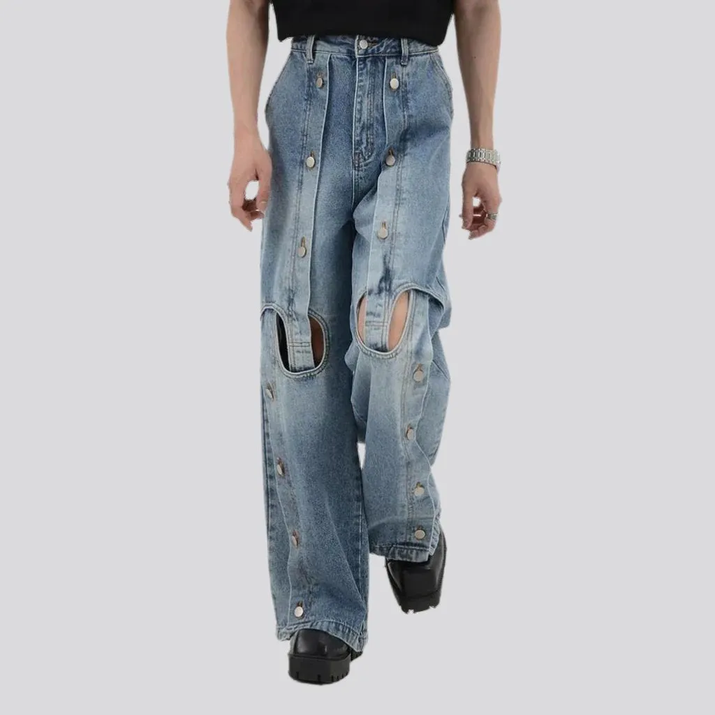 Y2k mid-waist jeans for men