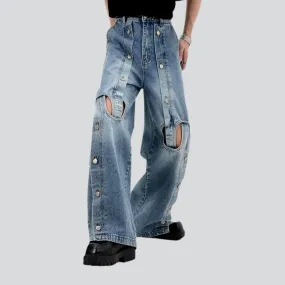 Y2k mid-waist jeans for men