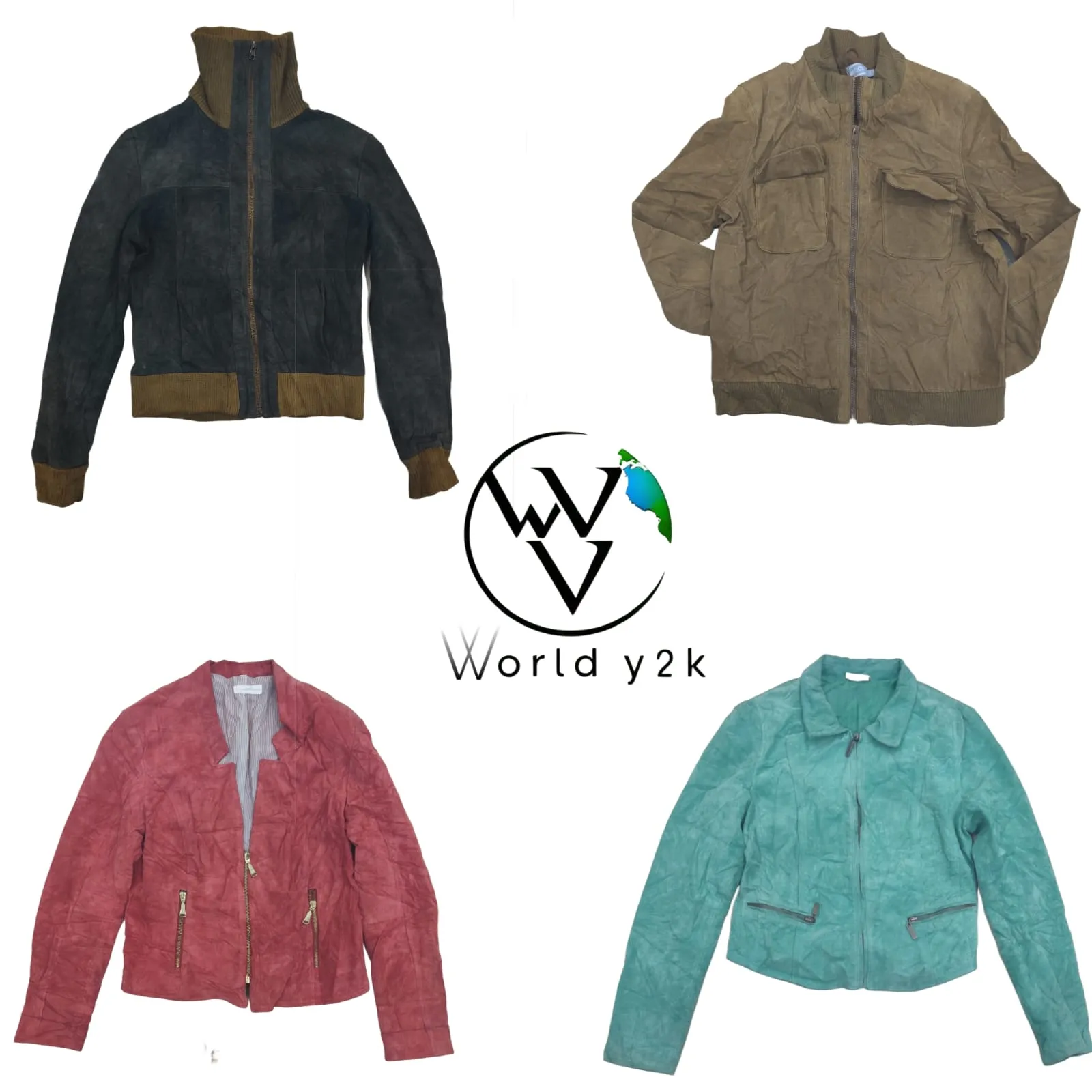 Y2k suede leather jacket